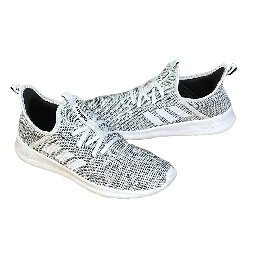 Adidas CloudFoam White-Black Pure Running Jogging Walking Shoes Women's Size 8.5
